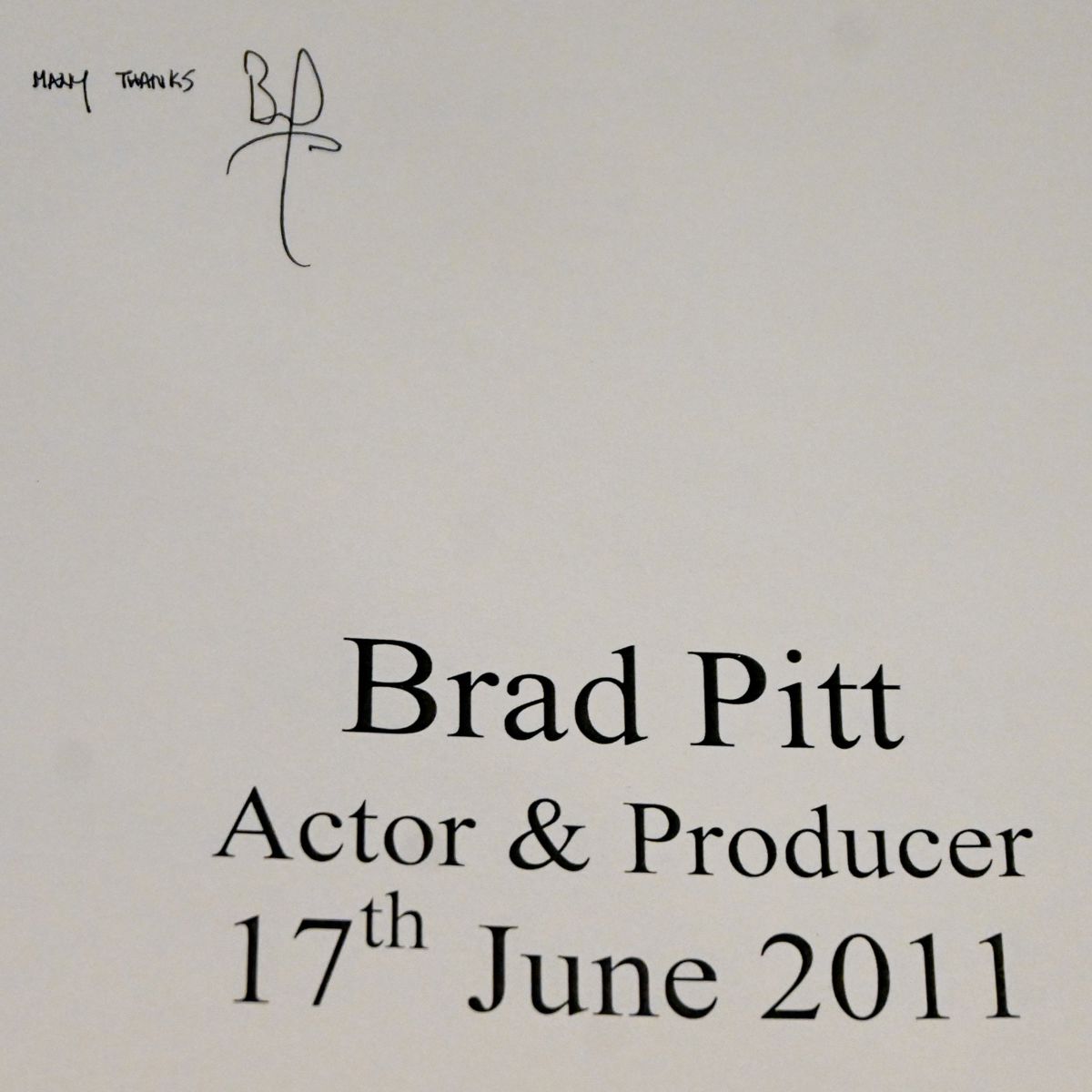 Brad Pitt Signature 
